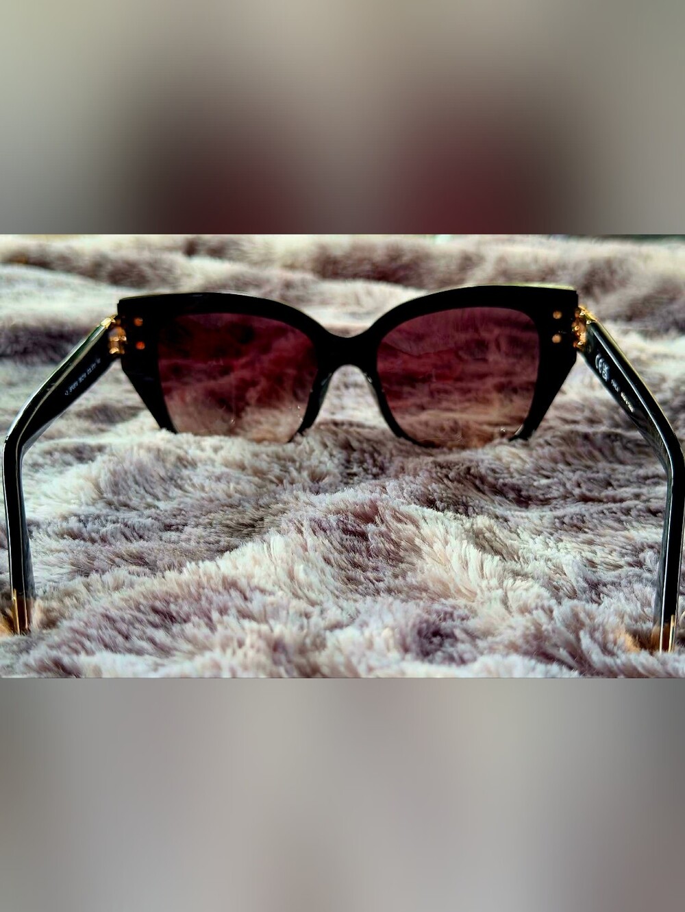 Furla Butterfly Sunglasses Smoke Gradient Lenses Shiny Black Mother of Pearl NEW - Picture 3 of 7